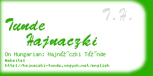 tunde hajnaczki business card